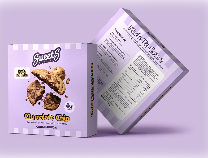 Förpackning med Sweets Chocolate Chip cookie dough